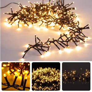 Cheqo® Kerstboomverlichting LED - Kerstlampjes - Kerstverlichting - Kerstboom Verlichting - Warm Wit - 1536 LED's - 1990 cm - Met Timer