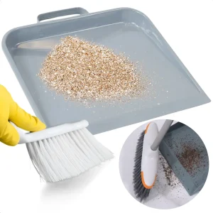 Cheqo® Blik - Metalen Stofblik Grijs - Duurzaam - Handvat voor Huishoudelijk Gebruik - Blik voor Stoffer en Blik
