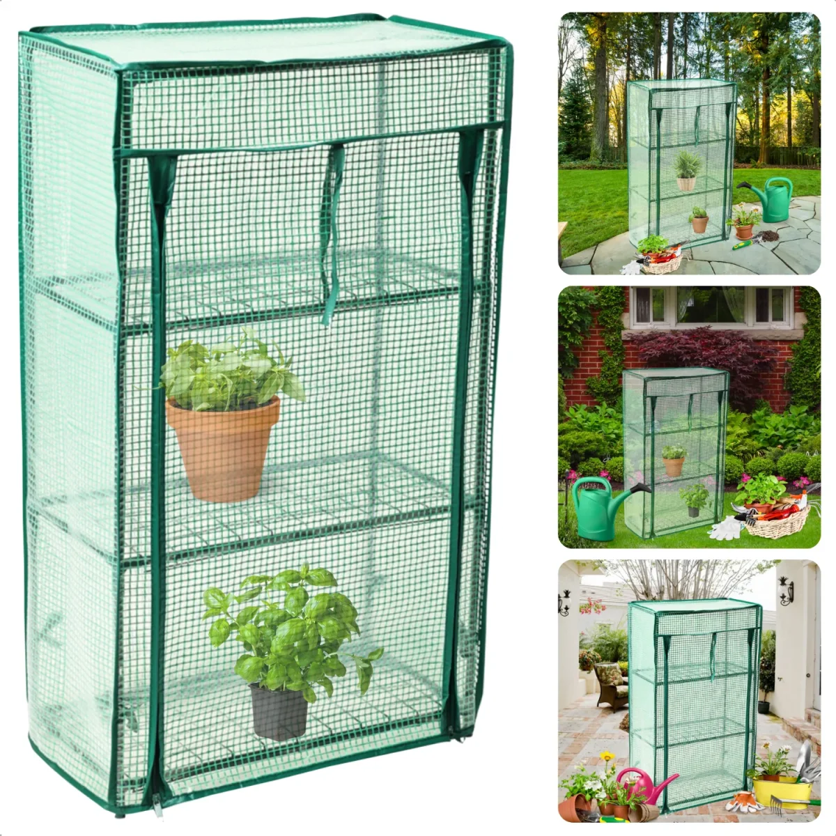 Cheqo® Mini Kweekkas - Compacte Tuinkas voor Groente Kweken - Foliekas - Moestuin - Weerbestendige Plantenkas - Kweekkas - Metaal