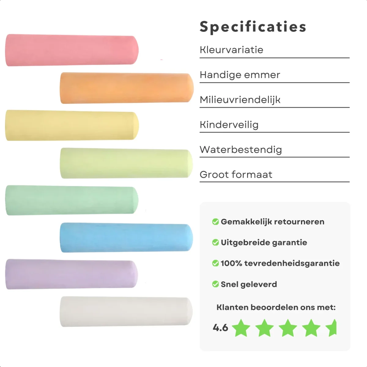 Cheqo® Stoepkrijt Set - 37 Stuks in Emmer - Stoep Krijt - Creatief Buitenspeelgoed - Kleurkrijt voor Kinderen - Afbeelding 3