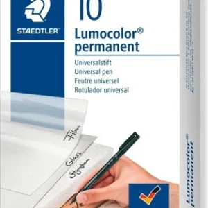 Staedtler Lumocolor permanent pen - F punt - doosje 10 stuks 4 kleuren