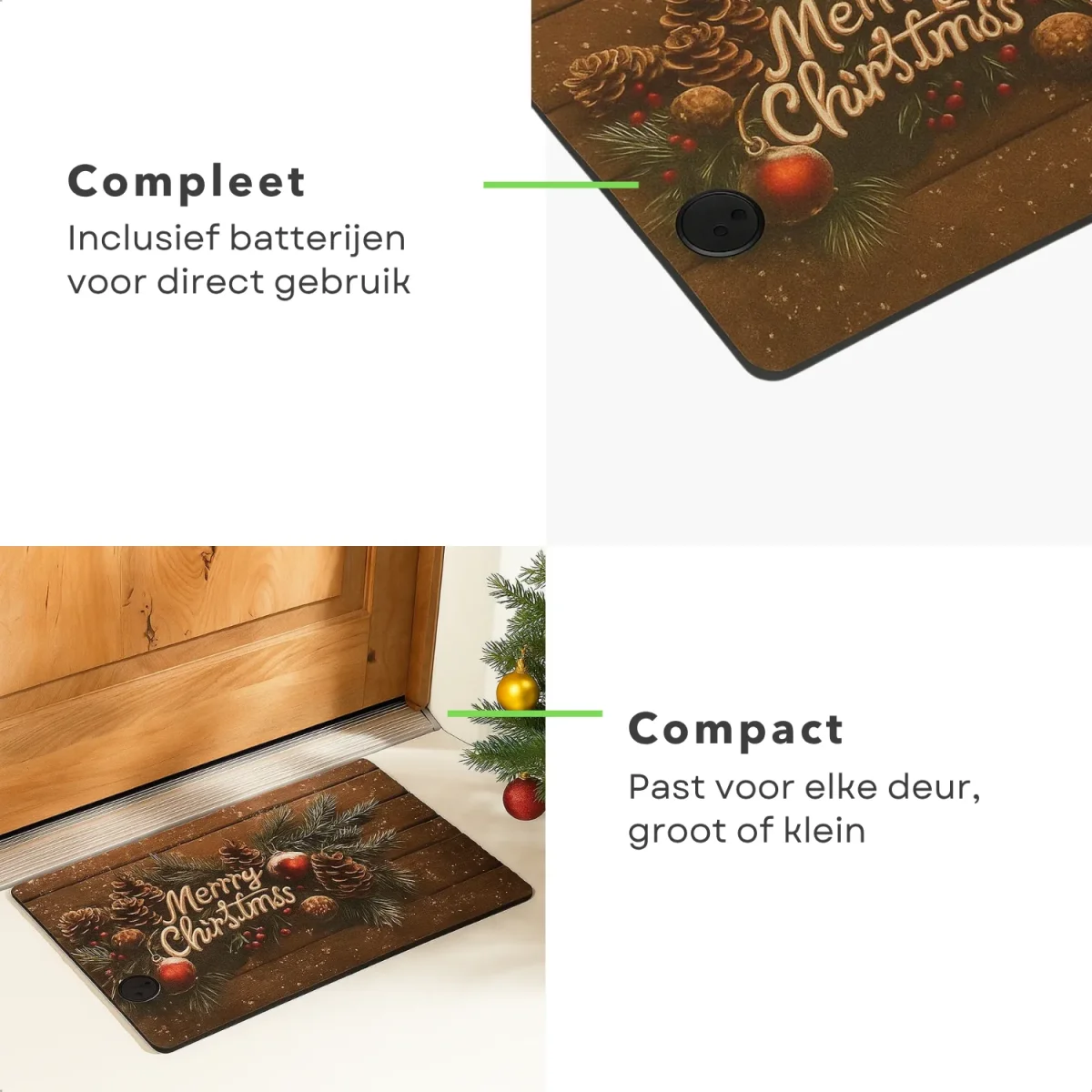 Cheqo® Deurmat Met Muziek - Kerst Deurmat - Jingle Bells Geluid - Merry Christmas Melodie - Muzikale Deurmat - Kerstliedjes Deurmat op Batterijen - Deurmat Met Sensor - Feestelijke Deurmat - Afbeelding 4