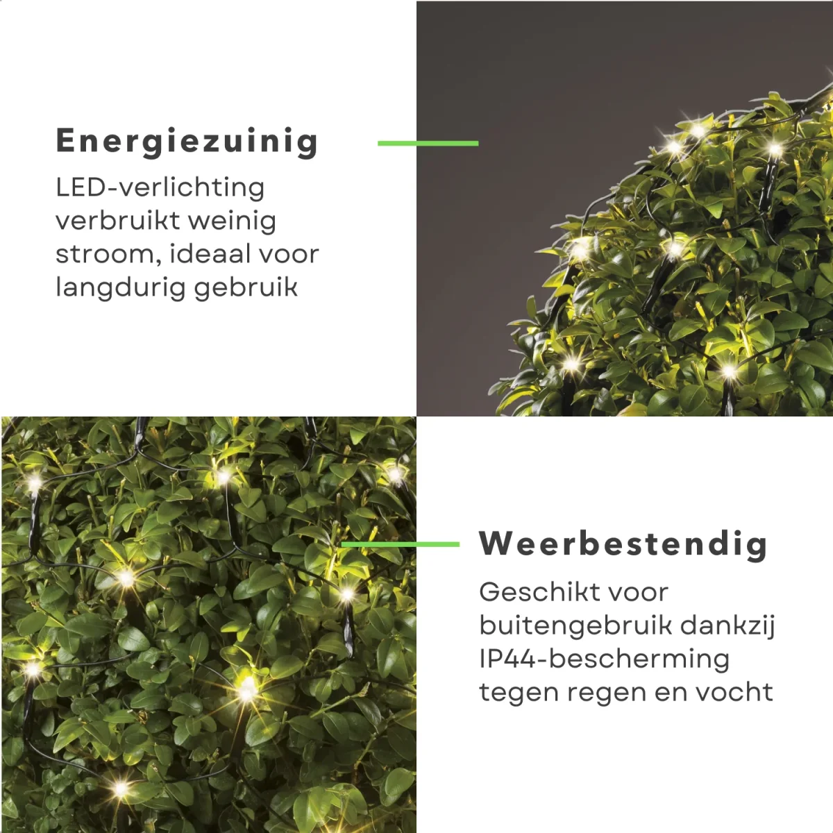 Cheqo® LED Buxus Netverlichting - Kerst Boomverlichting Warm Wit - Kerstlampjes Voor Buxus en Tuin - Ø50cm - IP44 Waterdicht - Afbeelding 4