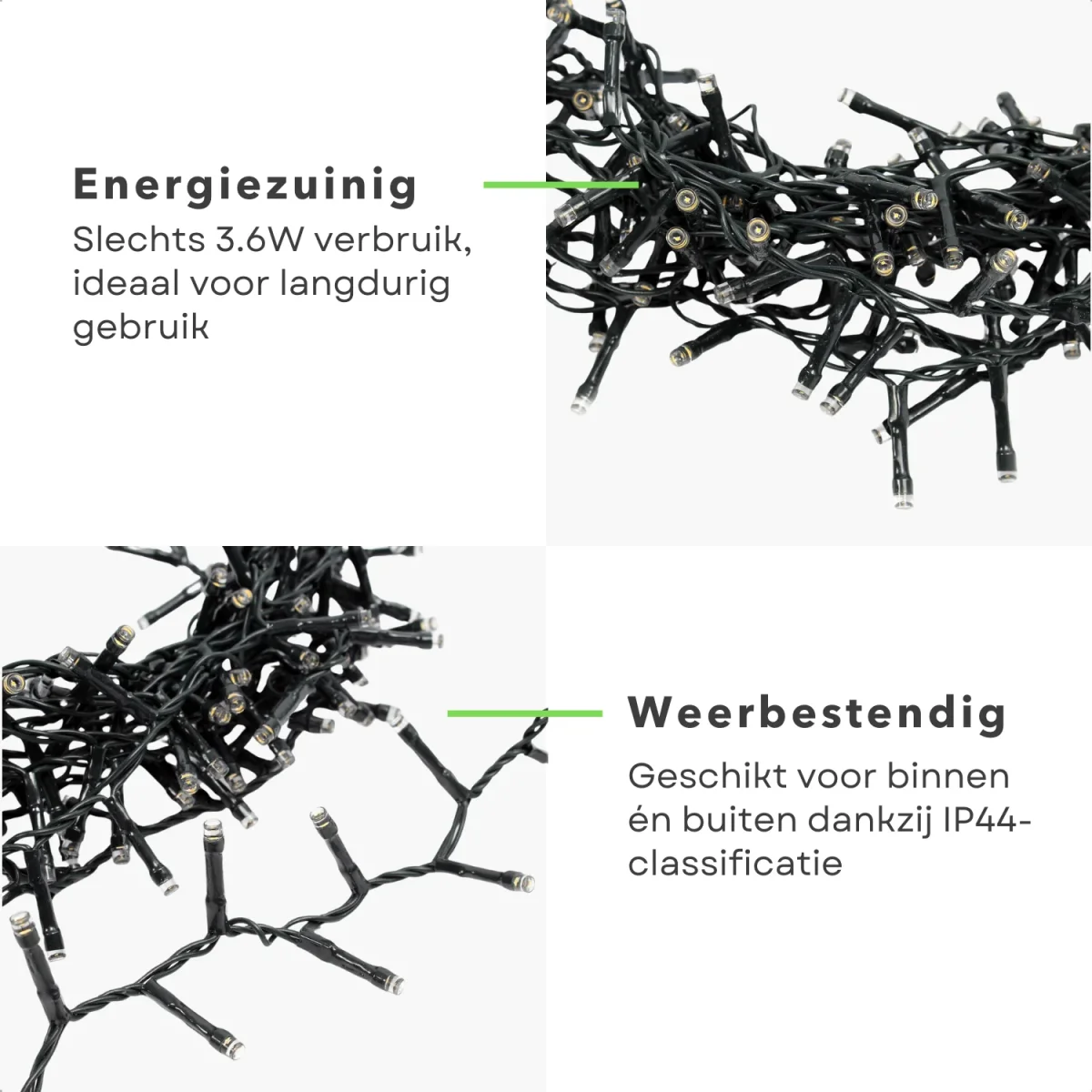 Cheqo® Kerstboomverlichting LED - Kerstlampjes - Kerstverlichting - Kerstboom Verlichting - Warm Wit - 384 LED's - Timerfunctie - Voor Binnen en Buiten - Afbeelding 4