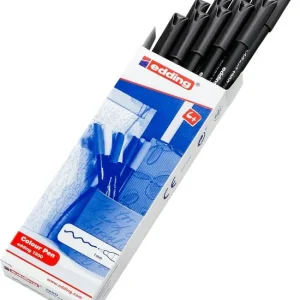 Edding 1200 viltstift set van 10 - fijn ronde punt 1 mm - Zwart