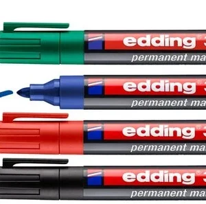 Edding 300 permanent marker set van 4 - ronde punt 1,5-3 mm - Zwart, rood, blauw, groen