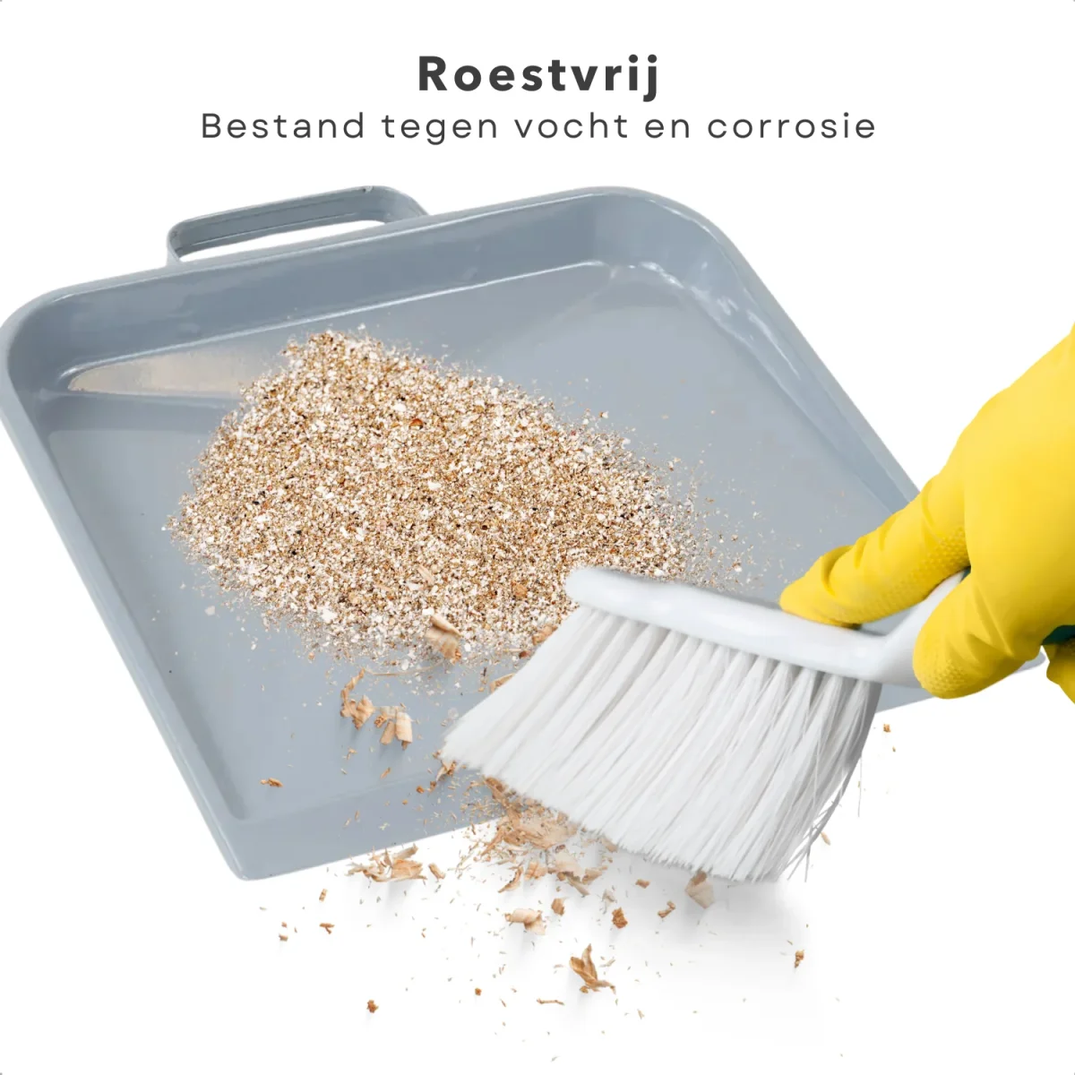 Cheqo® Blik - Metalen Stofblik Grijs - Duurzaam - Handvat voor Huishoudelijk Gebruik - Blik voor Stoffer en Blik - Afbeelding 5