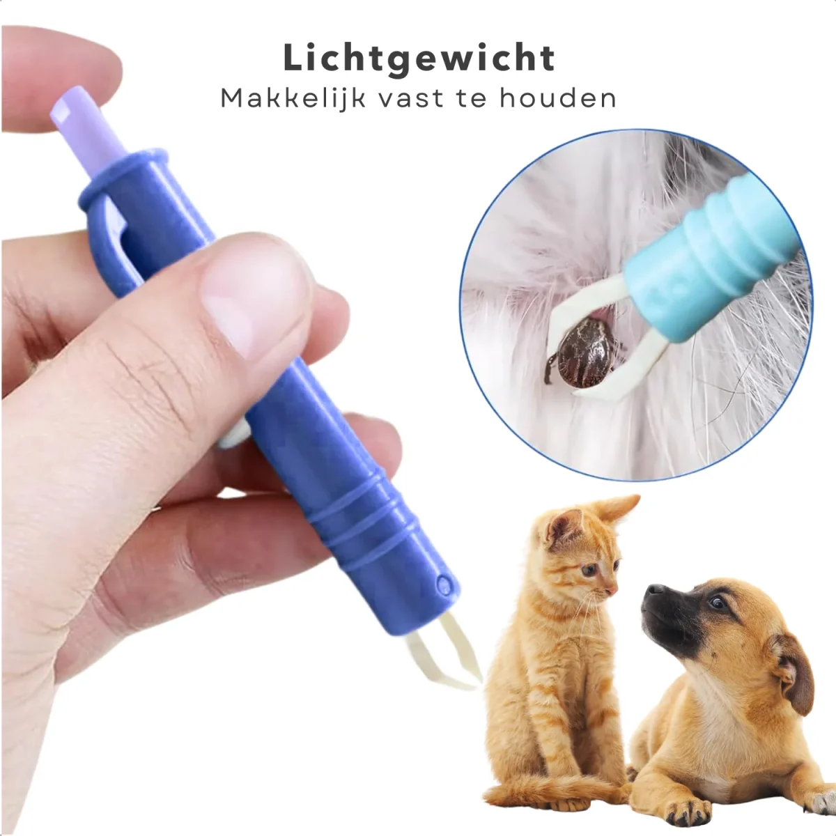 Cheqo® Tekenset - Tekenpincet - Tekenverwijderaar - Tick Twister - Tekentangset Met Alcoholdeppers - Compact Formaat - Voor Honden en Katten - Kunststof - Afbeelding 5