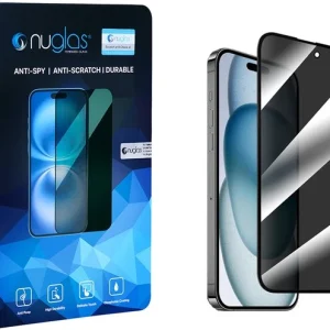 NuGlas iPhone 15 Plus/16 Plus screenprotector - 5D privacy glas