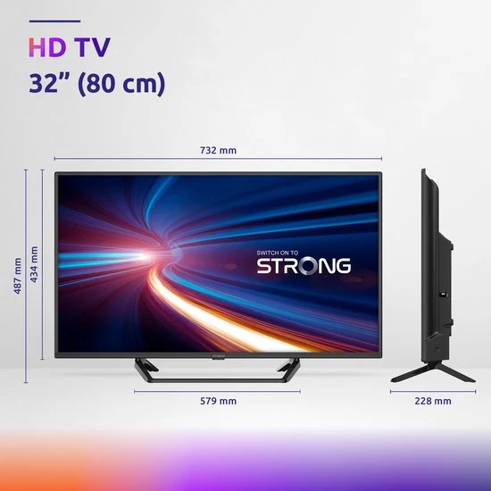 Strong SRT32HF2003C TV - HDTV 32" 80 cm - drievoudige tuners - 2 HDMI 1 USB - Zwart - Afbeelding 7