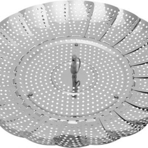 Kinghoff stoommandje - opvouwbaar ø28 cm - staal - Zilver