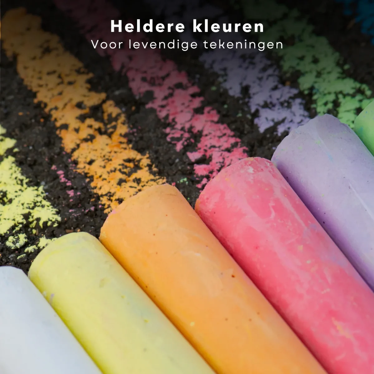 Cheqo® Stoepkrijt Set - Kleurrijk Krijt voor Kinderen - 50 Stuks - Grote en Kleine Krijtjes - Afbeelding 6