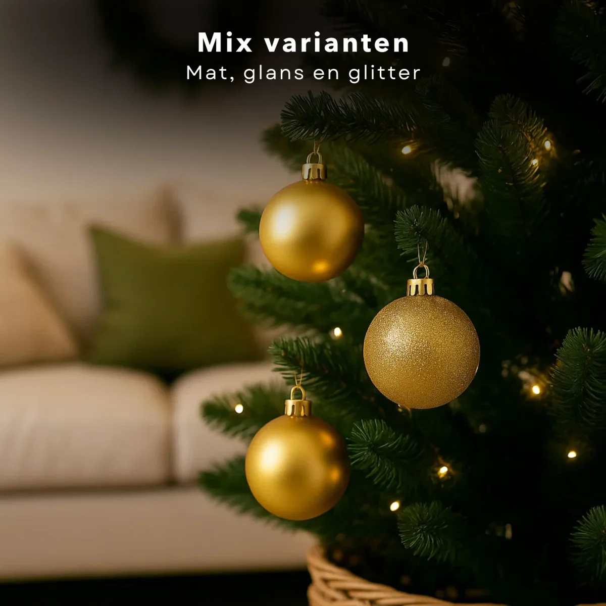 Cheqo® Kerstballen Set Goud - 70 Stuks Kerstballen - Kunststof Kerstballen - Opbergbox Inbegrepen - Mat Glanzend Glitter - Opbergdoos - Kerstversiering Goud - Kerstboom Decoratie - Gouden Kerstballen - Afsluitbaar Deksel - Afbeelding 6