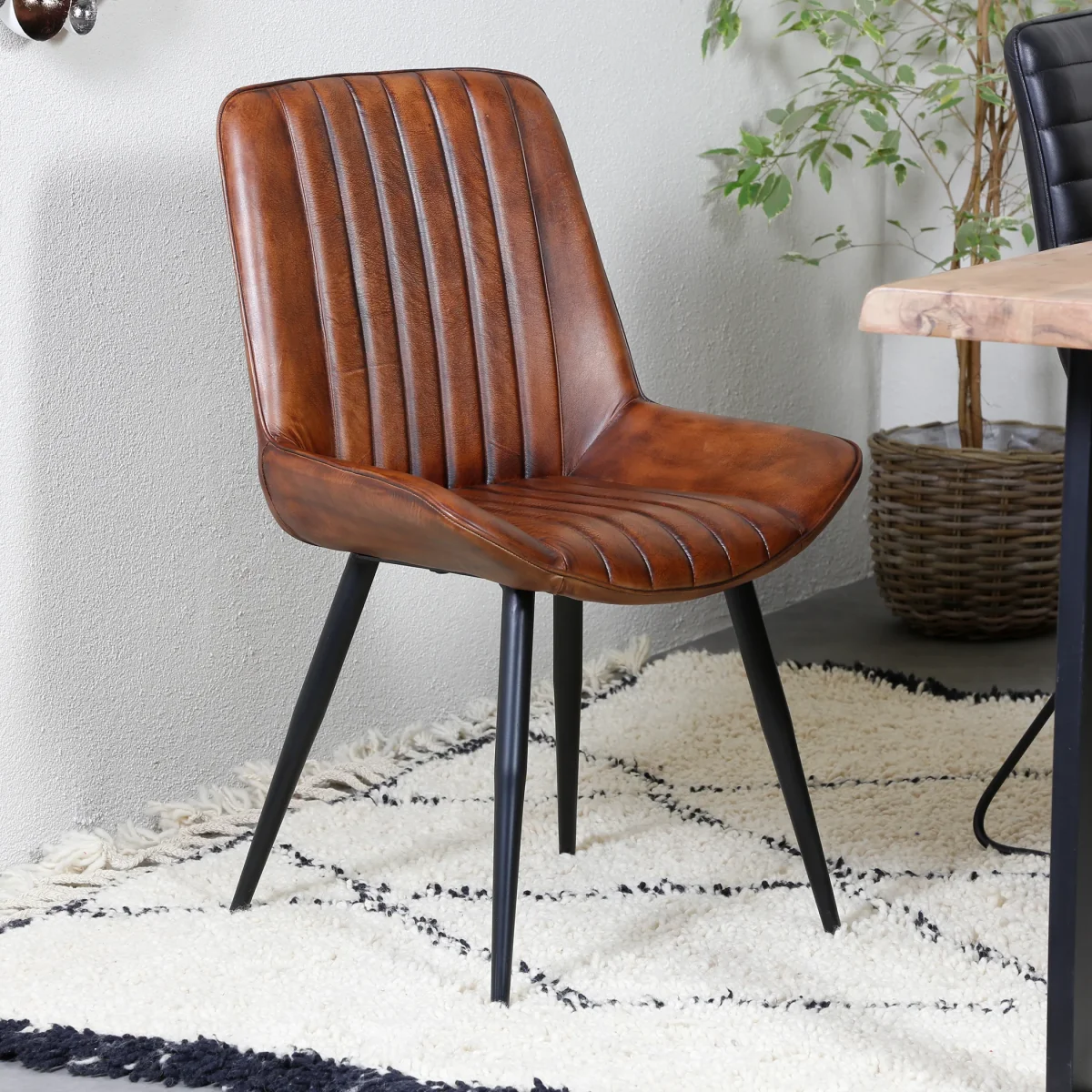 Stoel eetkamer leer - Afbeelding 4