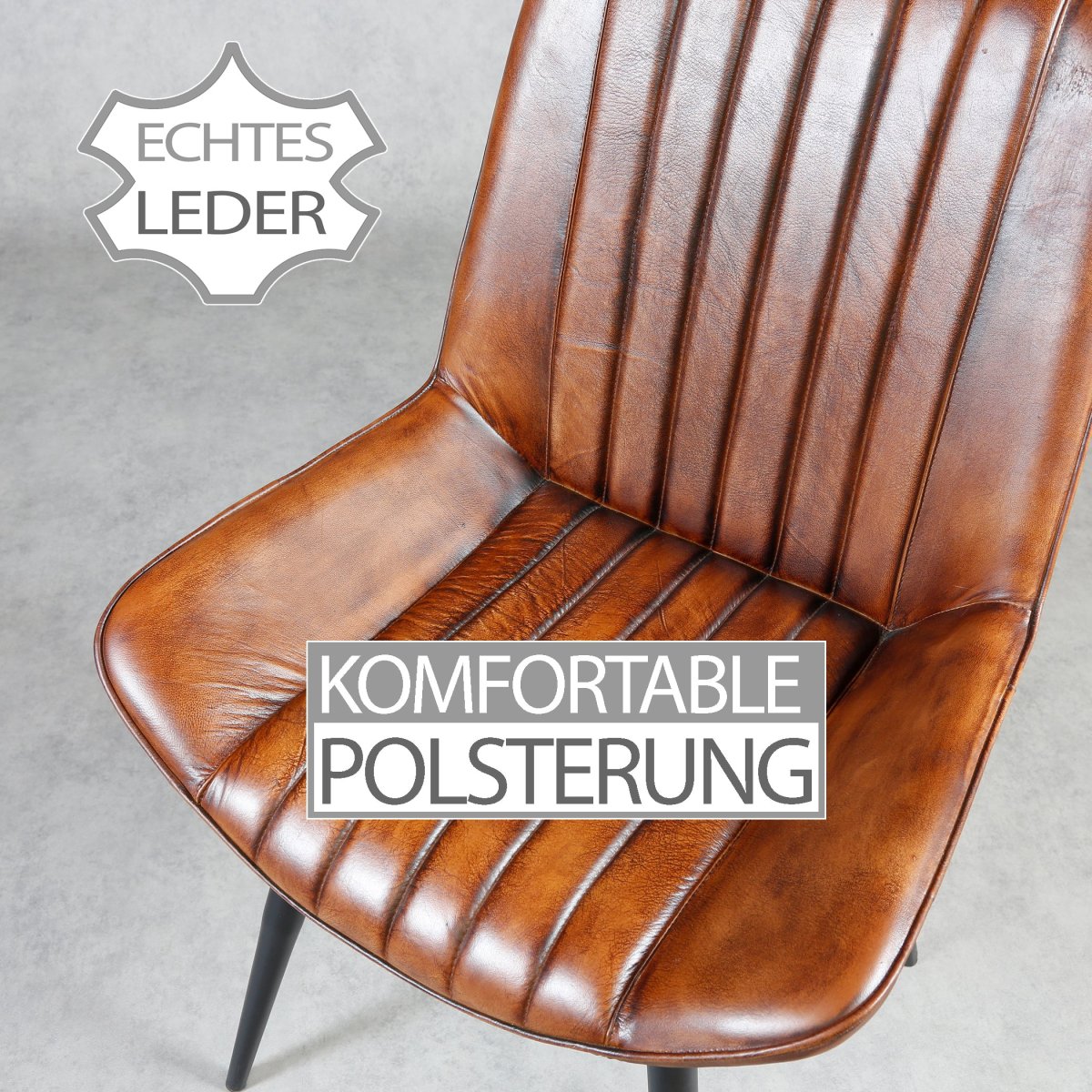 Stoel eetkamer leer - Afbeelding 7