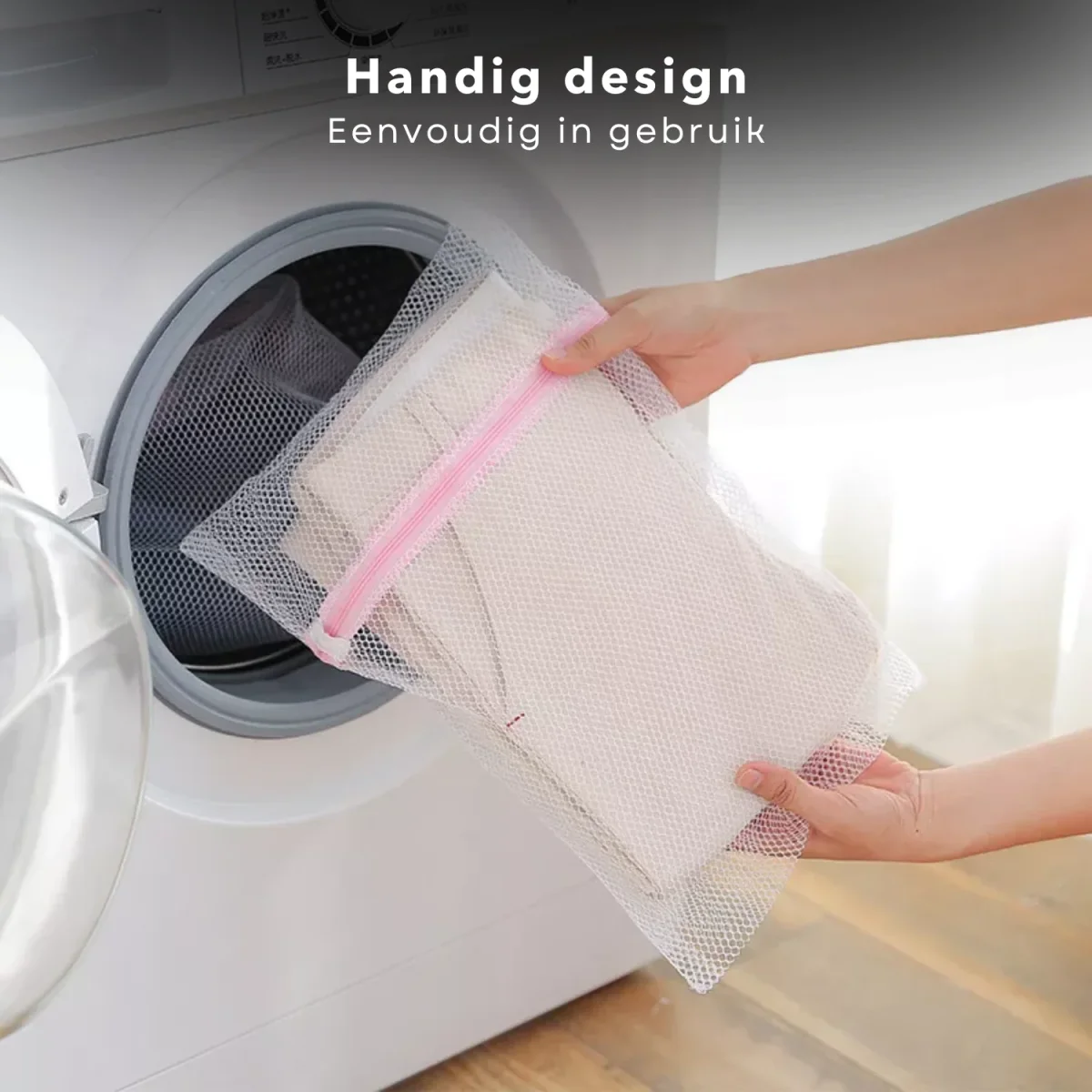 Cheqo® Waszakken Set - Wasnetten - Waszak met Ritssluiting - Was Zak - 40x30 cm & 30x25 cm - Wit - Afbeelding 7