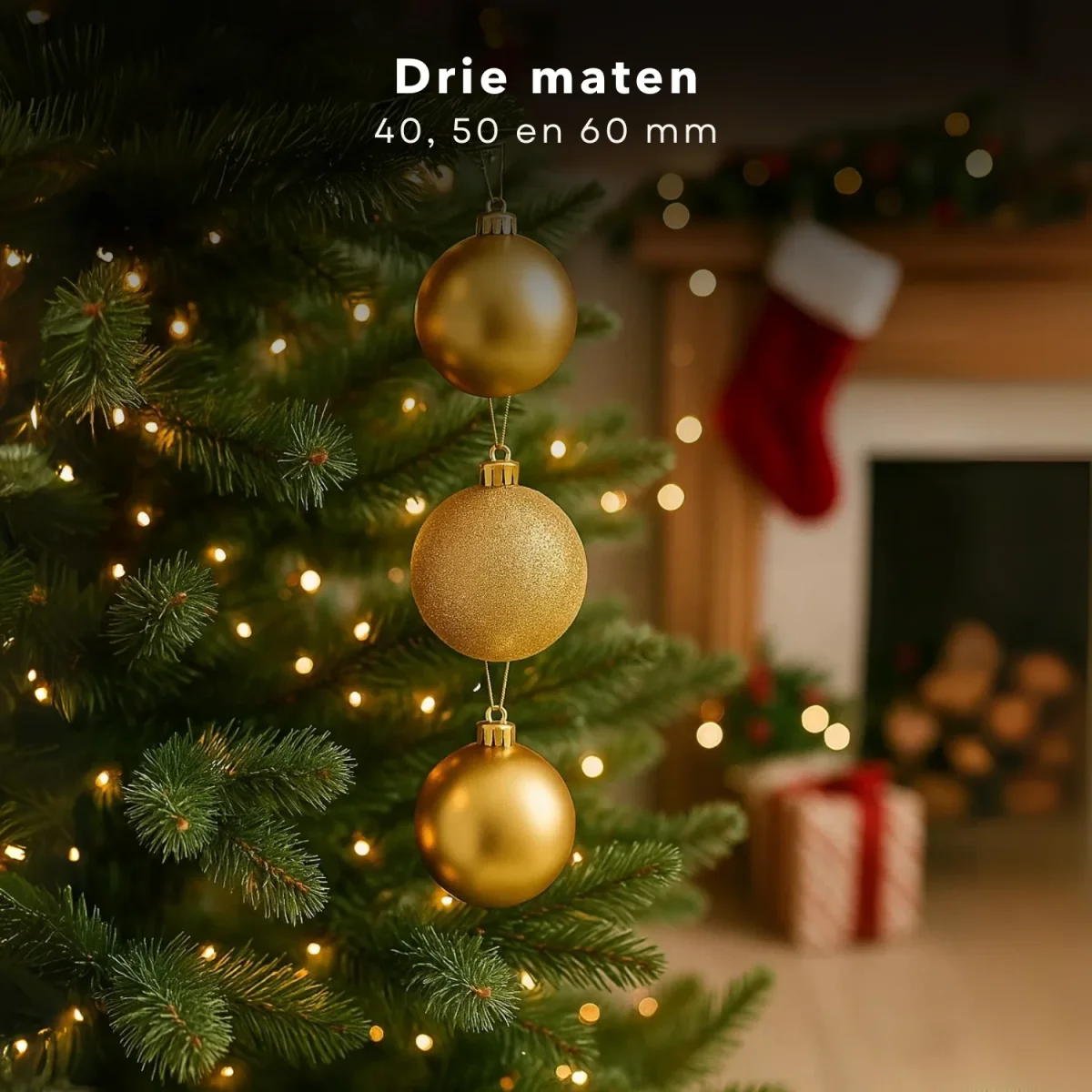Cheqo® Kerstballen Set Goud - 70 Stuks Kerstballen - Kunststof Kerstballen - Opbergbox Inbegrepen - Mat Glanzend Glitter - Opbergdoos - Kerstversiering Goud - Kerstboom Decoratie - Gouden Kerstballen - Afsluitbaar Deksel - Afbeelding 7