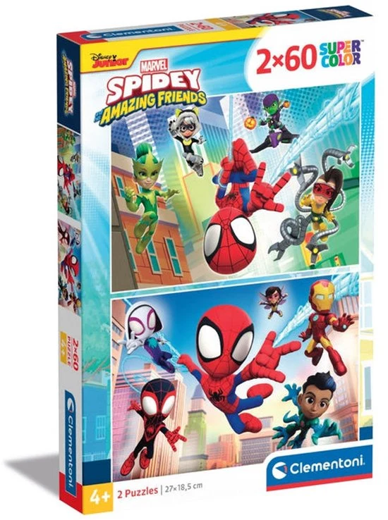 Clementoni puzzel - Spidey en zijn geweldige vrienden - 2×60 stukjes - Afbeelding 3