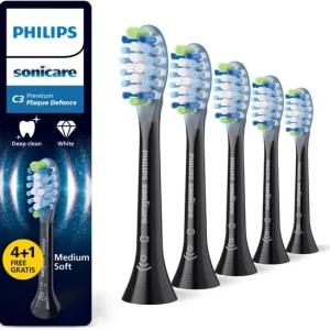 Philips Sonicare Premium Plaque Defence C3 opzetborstels - set van 5 - HX9045/88 - Zwart