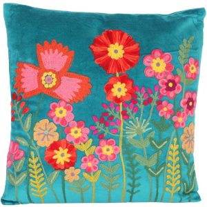 Livia sierkussen met bloemenshow