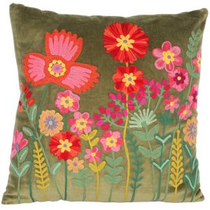 Livia sierkussen met bloemenshow