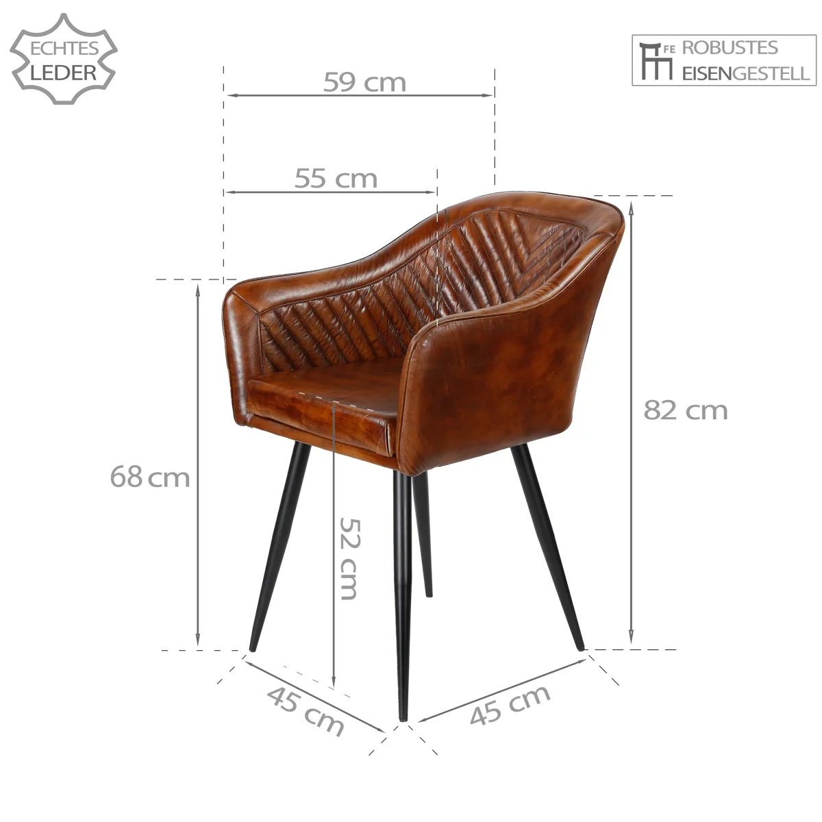 Bruin leren fauteuil - Afbeelding 3