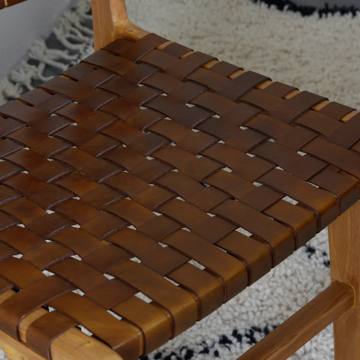 Eetkamerstoel bruin leer - Afbeelding 6
