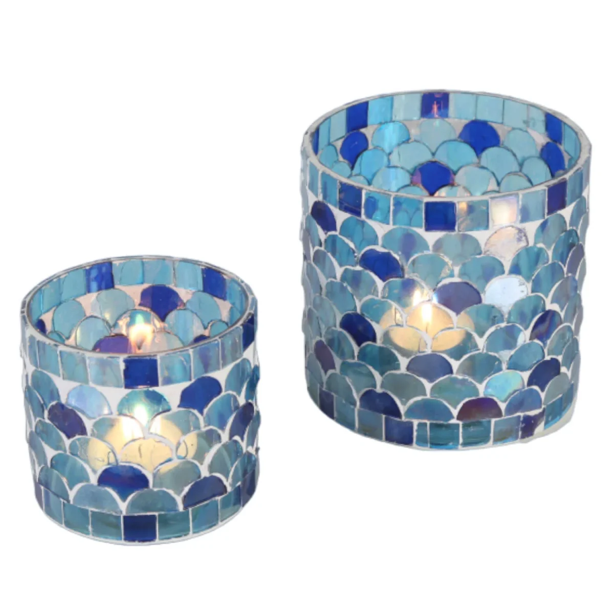 Oosterse mozaïek windlicht Athene donkerblauw - Afbeelding 2