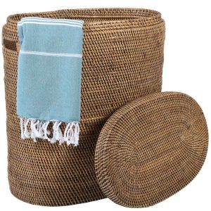 Rattan wasmand Ela met deksel