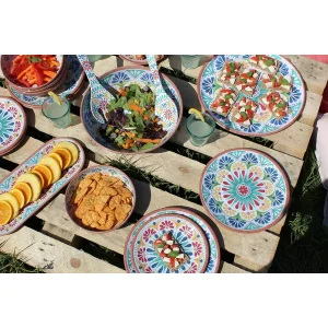 Duurzaam en kwaliteitsvol servies uit melamine met levendige zuiderse print Rio Medallion