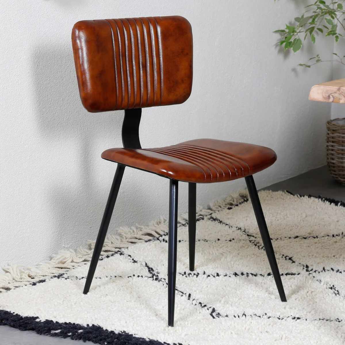 Eetkamerstoelen bruin leer - Afbeelding 4
