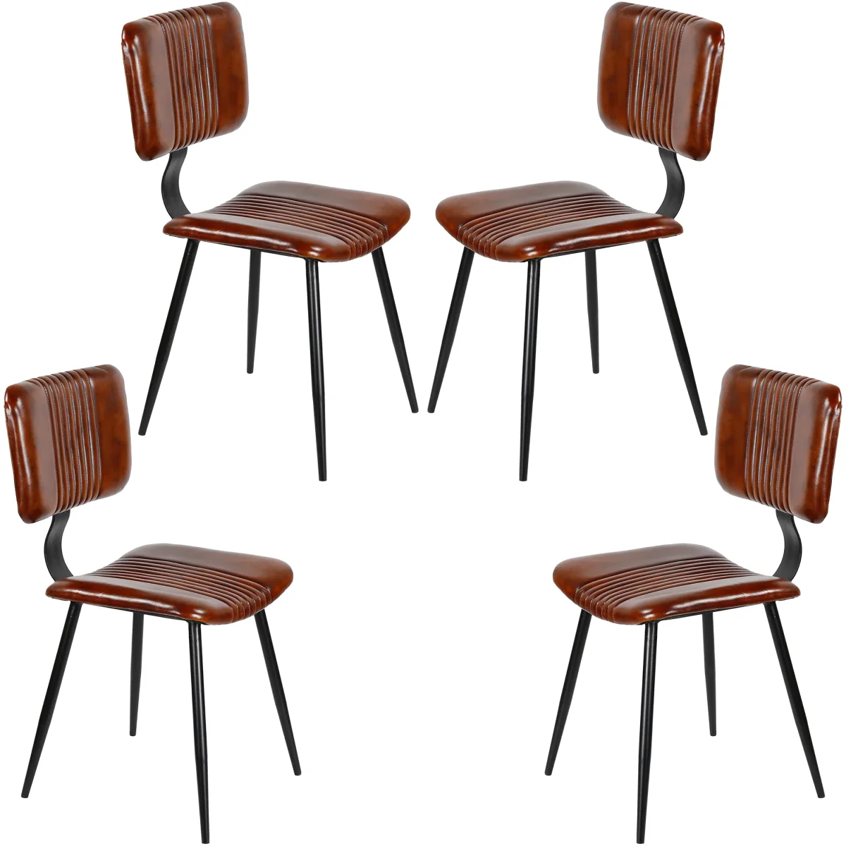 Eetkamerstoelen bruin leer - Afbeelding 9