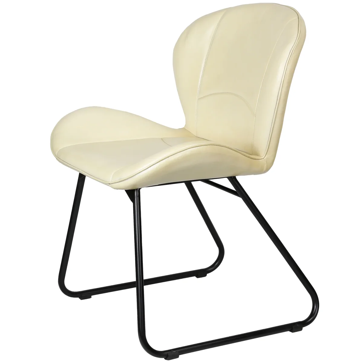Beige lederen stoel