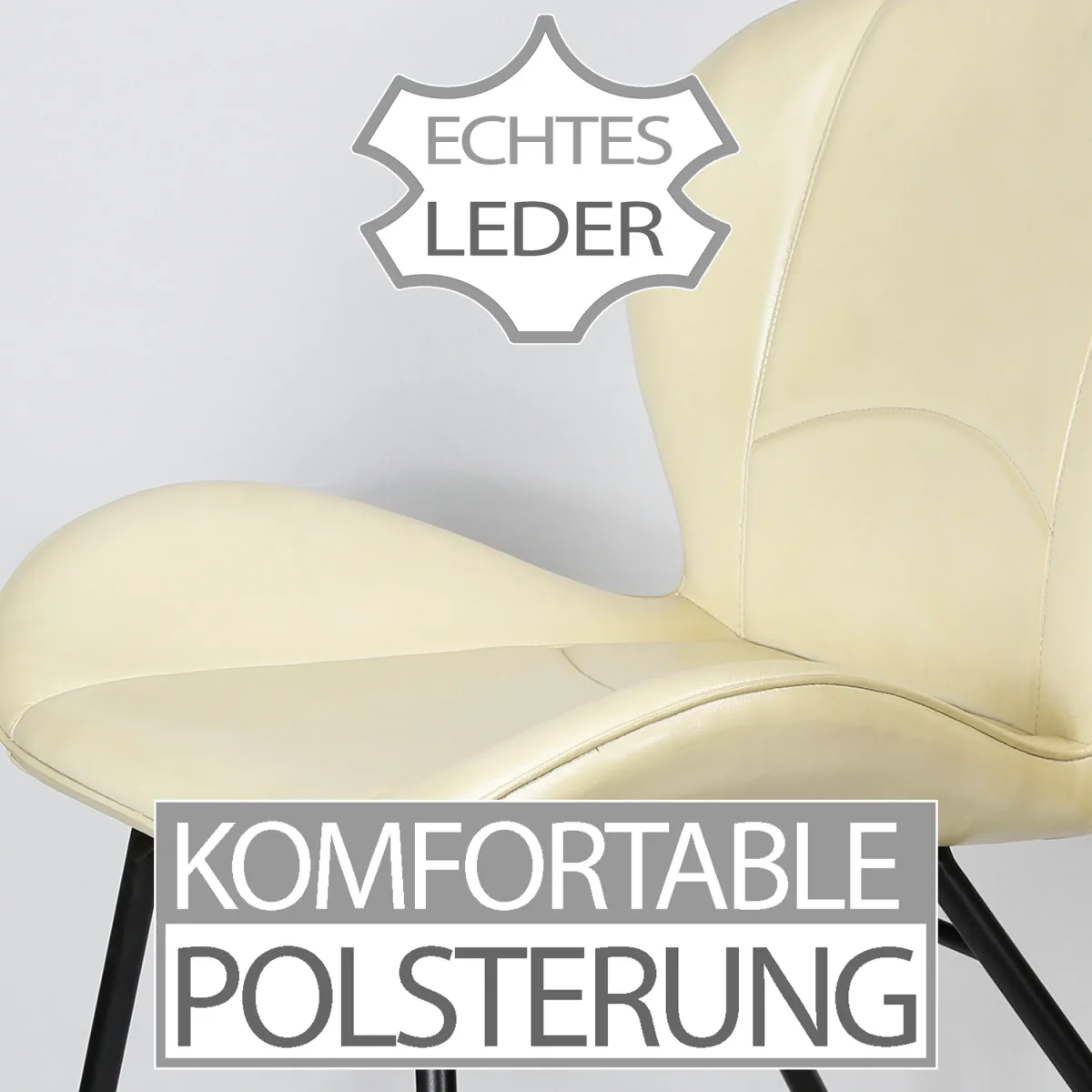 Beige lederen stoel - Afbeelding 5