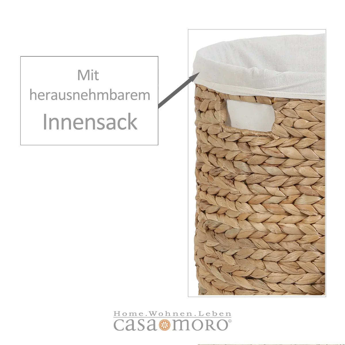Wasmand Zenta M met deksel - Afbeelding 4