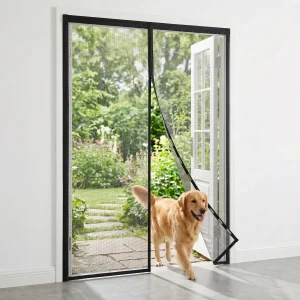 Cheqo® Deurgordijn - Vliegengordijn - Magnetisch - Horgordijn - Hordeur - Insectengordijn - Magnetische Sluiting - Anti-Insect - Klittenband - Muggengaas - Zwart - Horrengaas - Zonder Boren - Insectenhor - Diervriendelijk - Kindvriendelijk