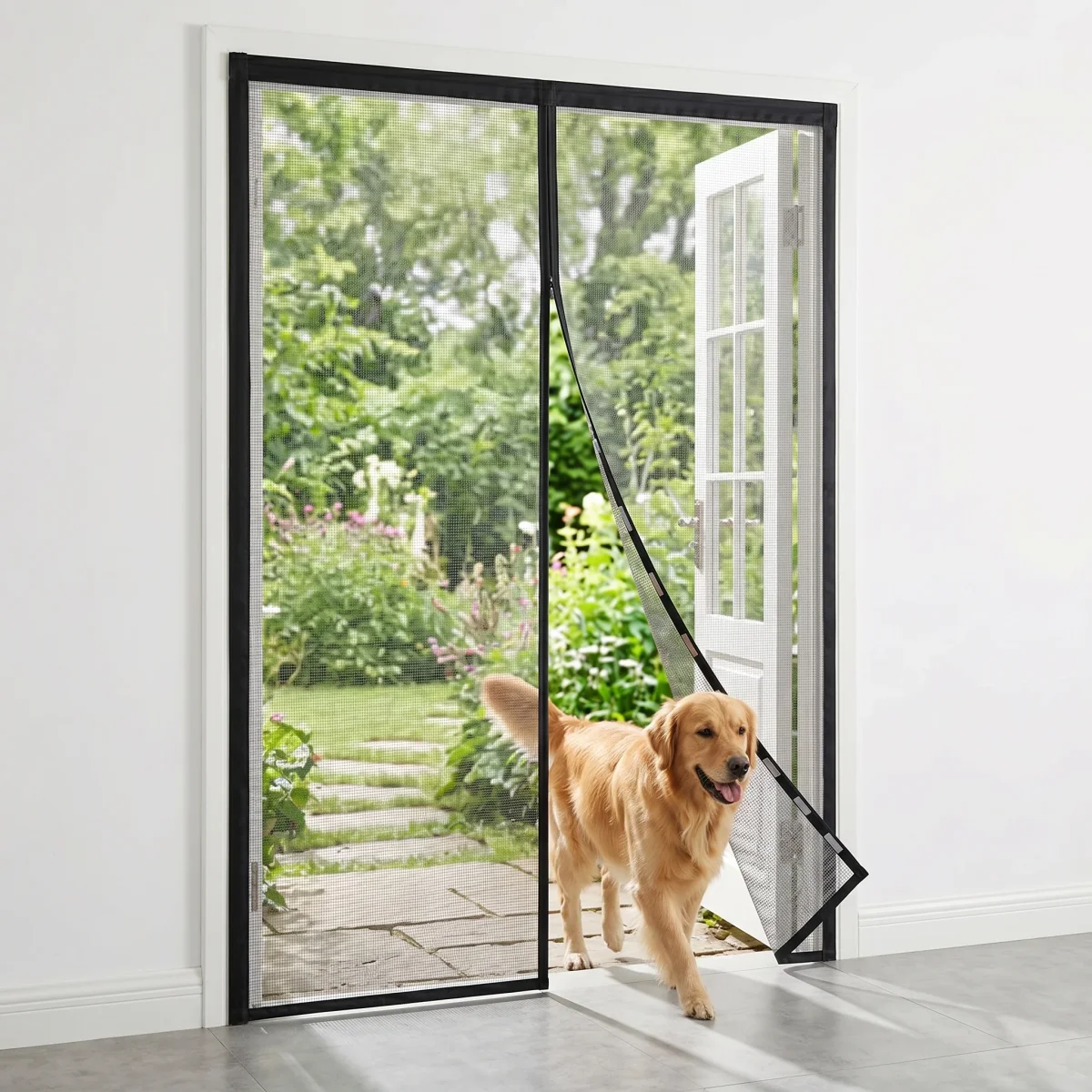 Cheqo® Deurgordijn - Vliegengordijn - Magnetisch - Horgordijn - Hordeur - Insectengordijn - Magnetische Sluiting - Anti-Insect - Klittenband - Muggengaas - Zwart - Horrengaas - Zonder Boren - Insectenhor - Diervriendelijk - Kindvriendelijk