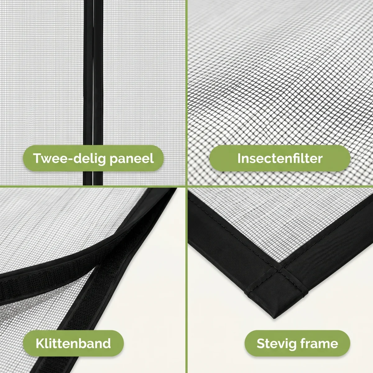 Cheqo® Deurgordijn - Vliegengordijn met Magnetische Sluiting - Insectenhor voor Deur en Balkondeur - Deurhor - Automatische Sluiting - Anti Muggen en Insecten Buiten Houden - Muggengordijn - Horgordijn - Klittenband - Vliegenhor - Zwart - Afbeelding 4