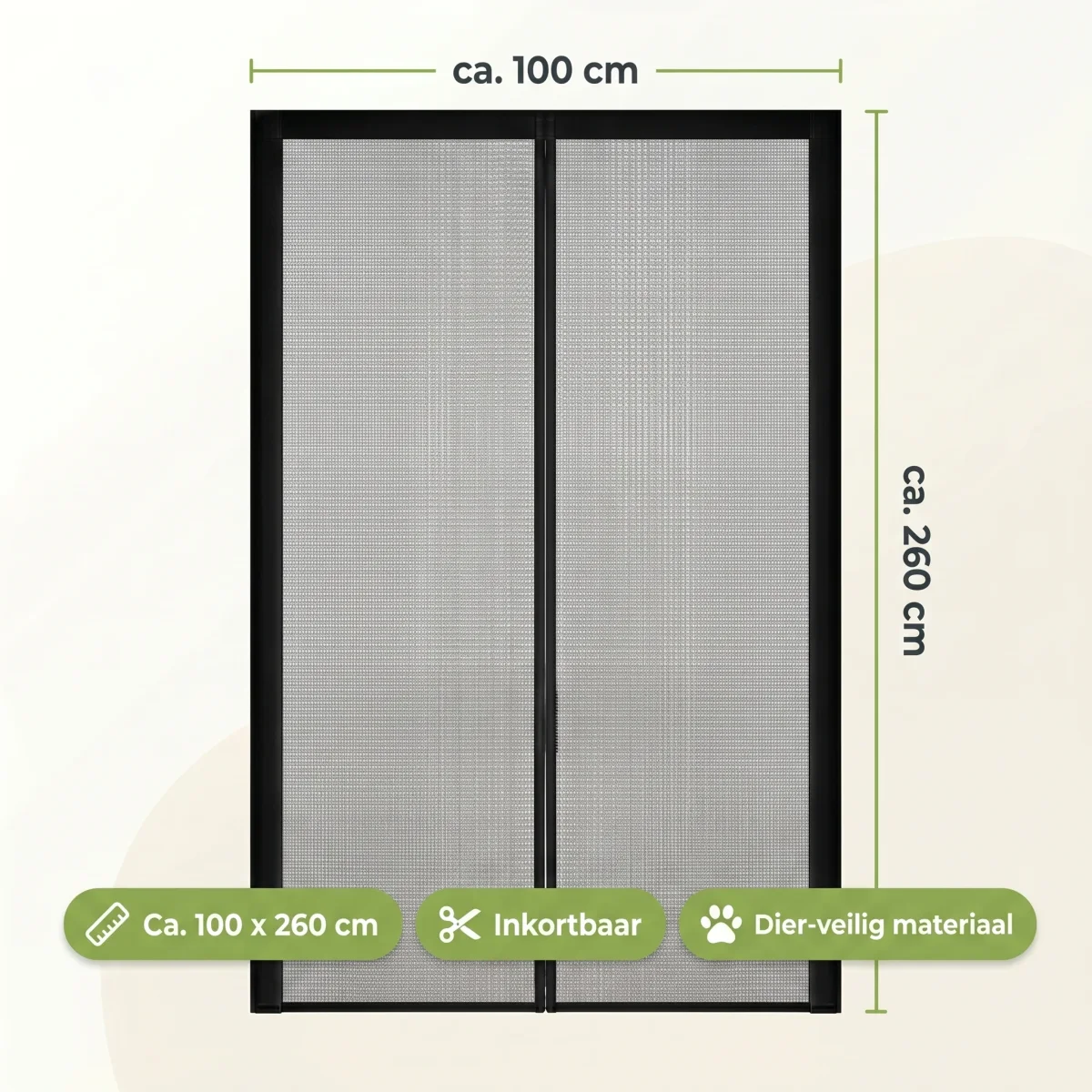 Cheqo® Deurgordijn - Vliegengordijn met Magnetische Sluiting - Insectenhor voor Deur en Balkondeur - Deurhor - Automatische Sluiting - Anti Muggen en Insecten Buiten Houden - Muggengordijn - Horgordijn - Klittenband - Vliegenhor - Zwart - Afbeelding 6