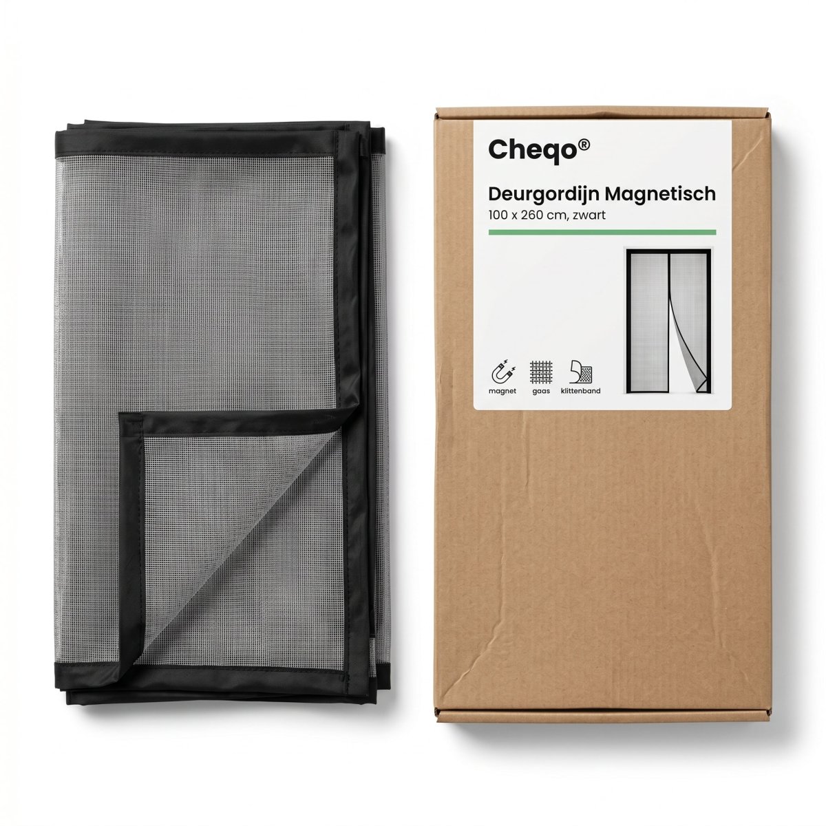 Cheqo® Deurgordijn - Vliegengordijn met Magnetische Sluiting - Insectenhor voor Deur en Balkondeur - Deurhor - Automatische Sluiting - Anti Muggen en Insecten Buiten Houden - Muggengordijn - Horgordijn - Klittenband - Vliegenhor - Zwart - Afbeelding 8