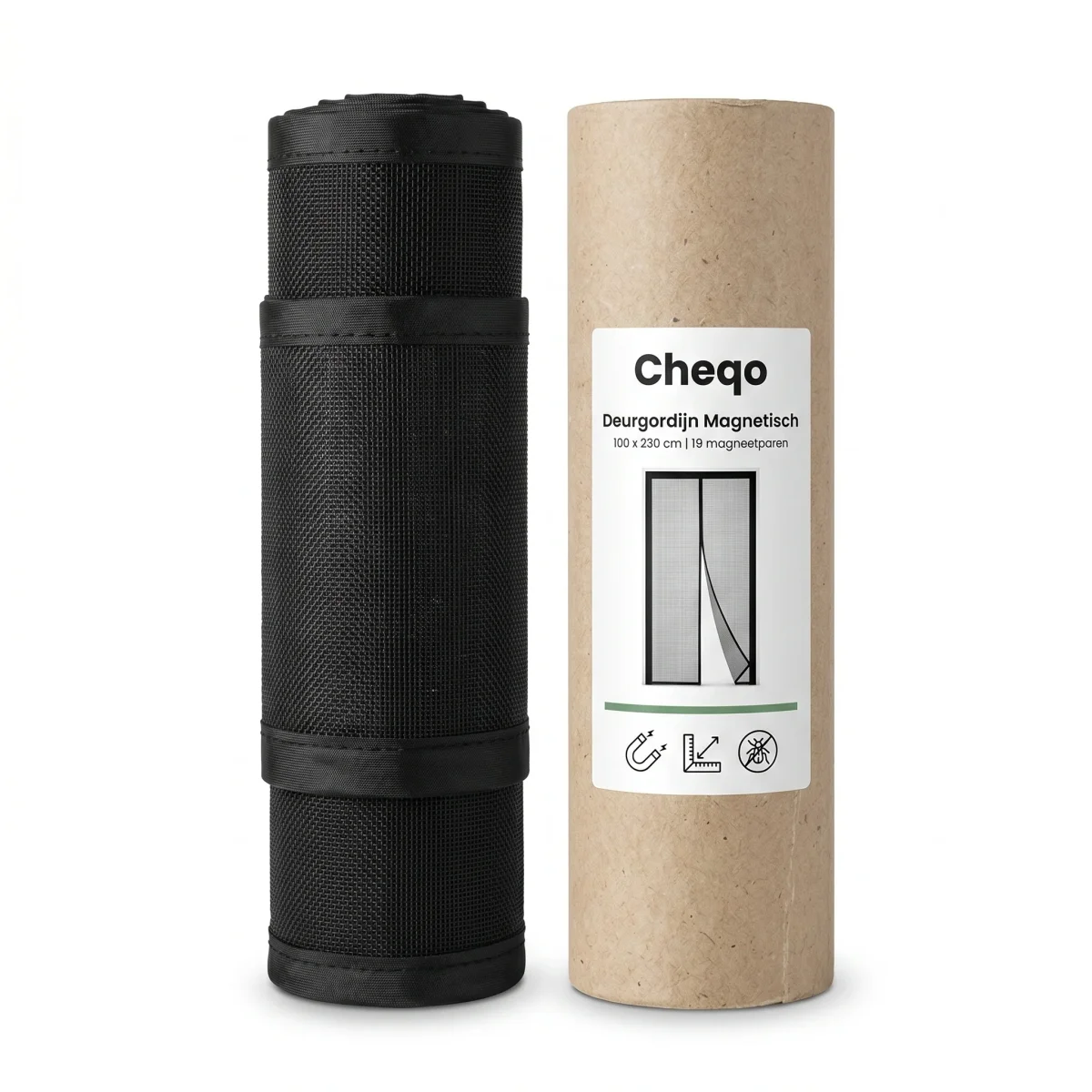 Cheqo® Deurgordijn - Vliegengordijn - Magnetisch - Horgordijn - Hordeur - Insectengordijn - Magnetische Sluiting - Anti-Insect - Klittenband - Muggengaas - Zwart - Horrengaas - Zonder Boren - Insectenhor - Diervriendelijk - Kindvriendelijk - Afbeelding 8