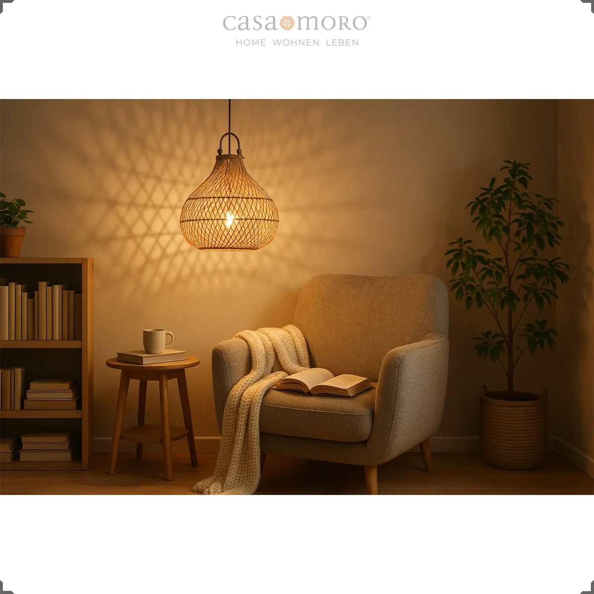 Rieten lamp Boho - Afbeelding 4