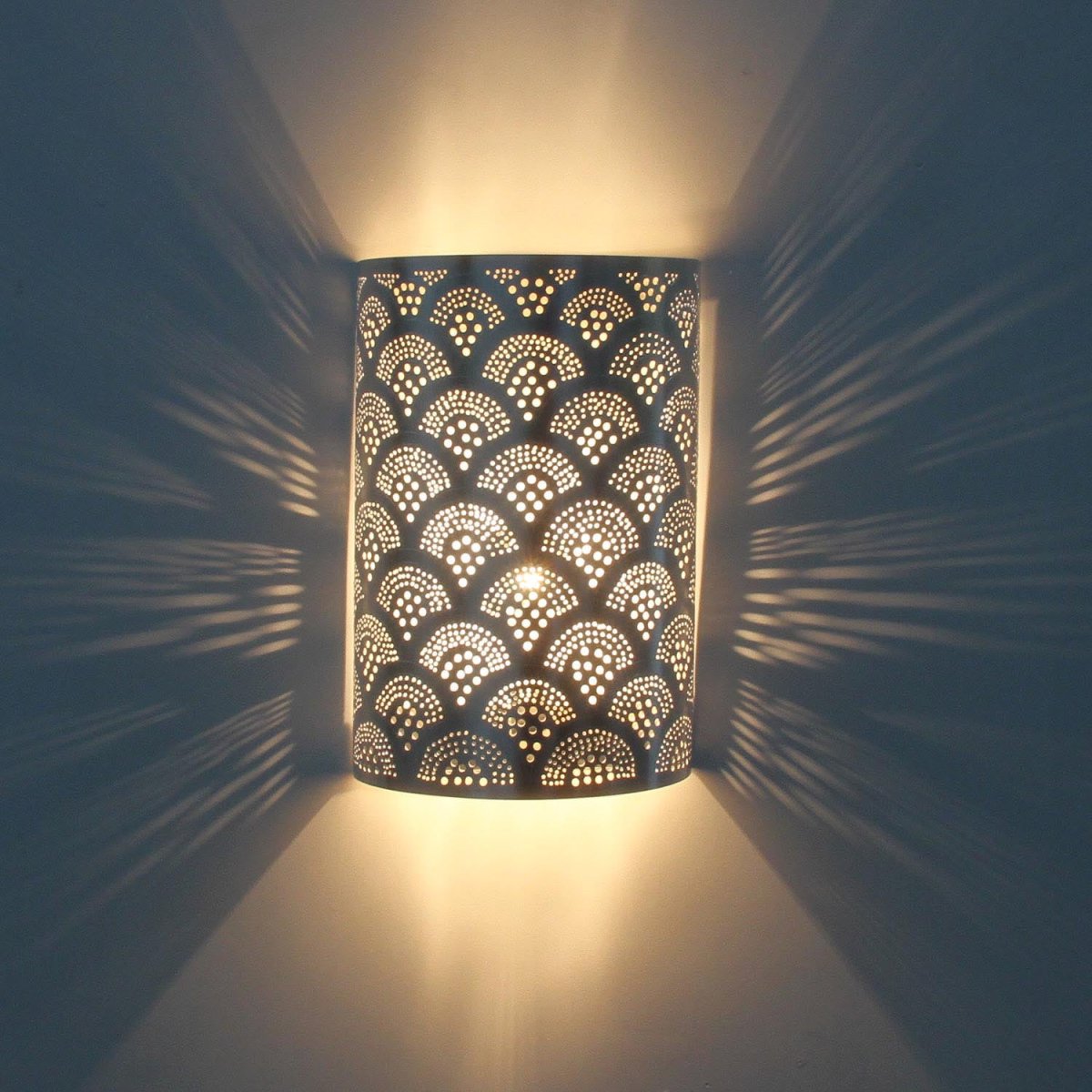 Marokkaanse zilveren wandlamp Aya - Afbeelding 3