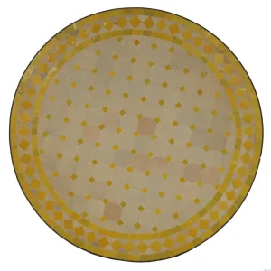 Mozaïektafel - rond - M60 geel/diamant