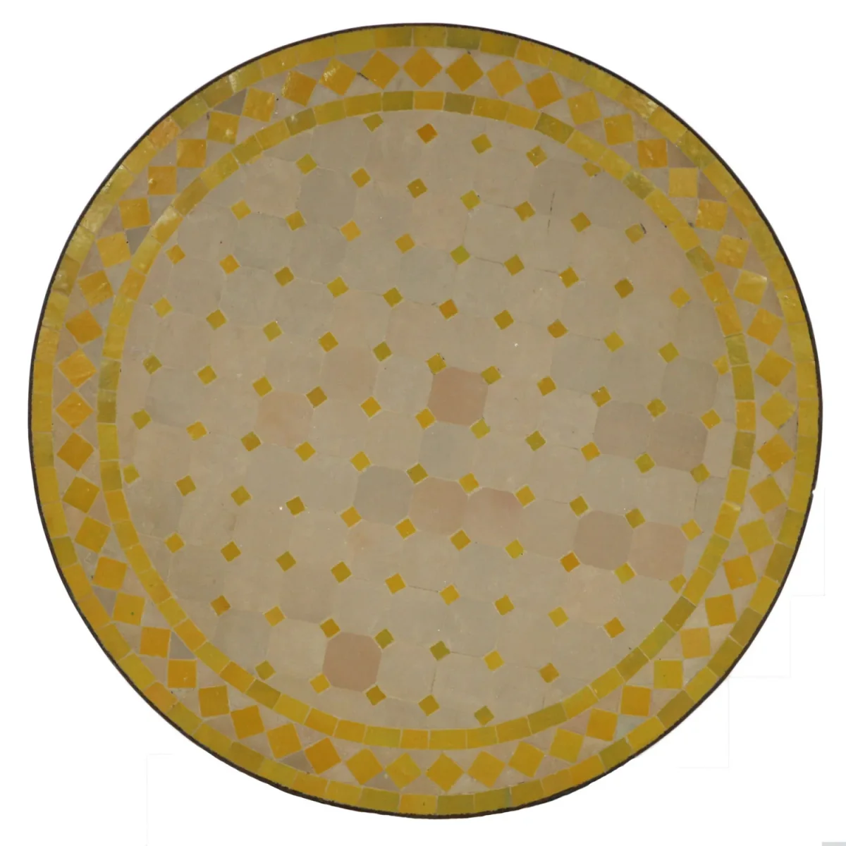 Mozaïektafel - rond - M60 geel/diamant