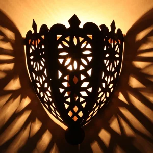 Oosterse ijzeren wandlamp EWL06