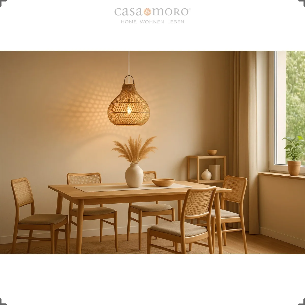 Rieten lamp Boho - Afbeelding 7