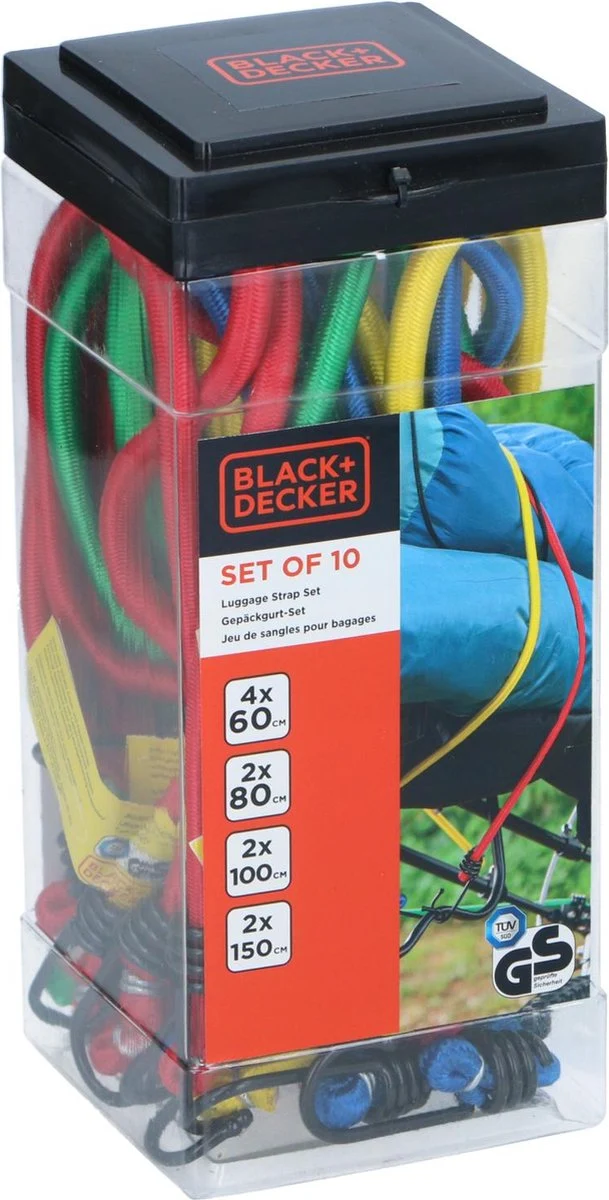 Elastische bagagebinders 10-delig - Black+Decker - Afbeelding 2
