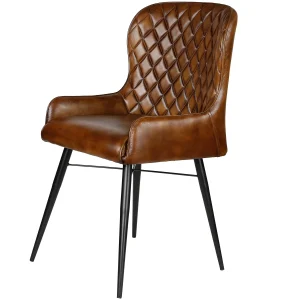 Met leer beklede stoel - antiek bruin