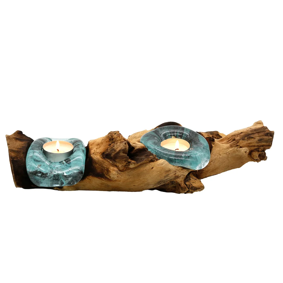 Theelichthouder glas hout – tafeldecoratie - Afbeelding 9